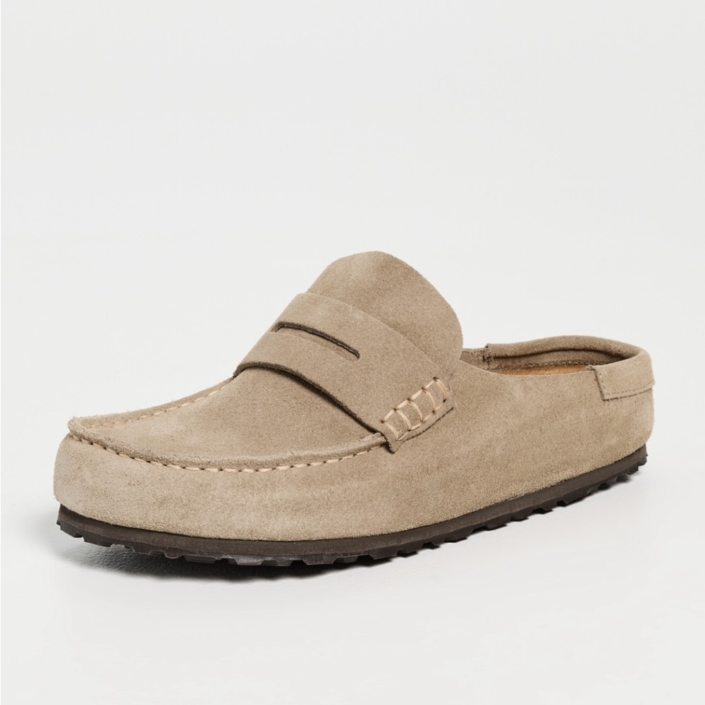 Birkenstock Beige Suede Clogs